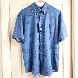 ❤️NWT❤️ Huk - Men's Blue Short Sleeve Shirt